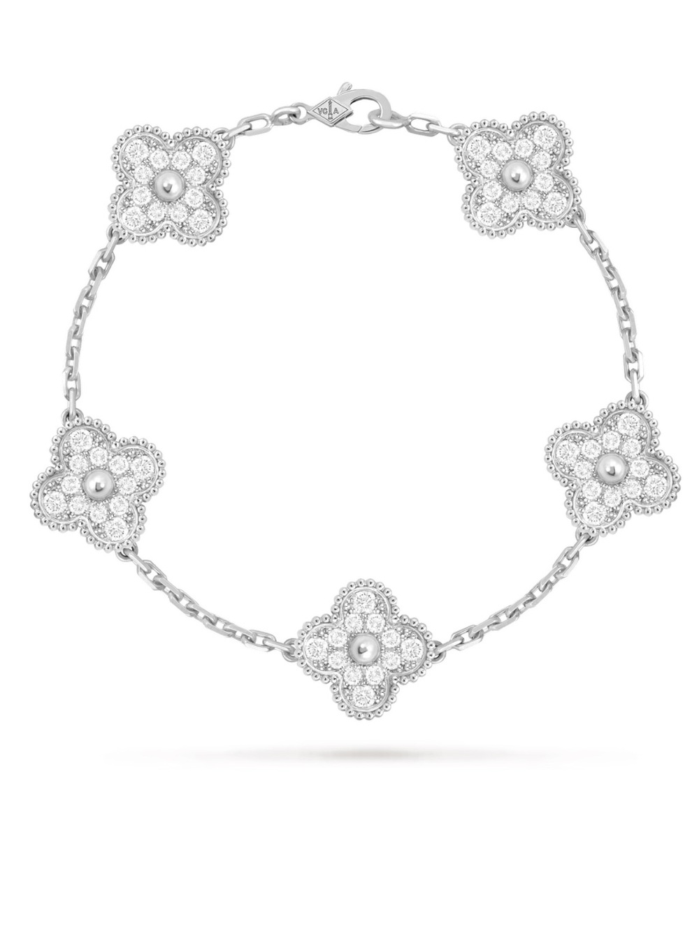 Silver 5 clover bracelet